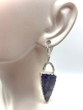 Load image into Gallery viewer, grape agate earring on ear lobe