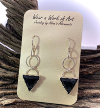 Load image into Gallery viewer, Faceted Onyx sterling Silver earrings 1 3/4&quot; long