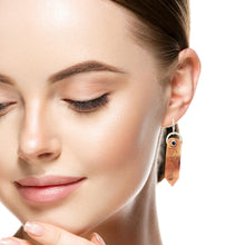 Load image into Gallery viewer, Patriot Collection. Copper and sapphire  We The People earrings 2 1/2" long