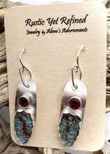 Load image into Gallery viewer, natural turquoise earrings on romance card