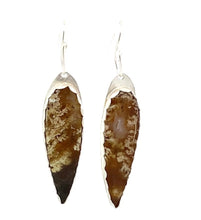 Load image into Gallery viewer, &#39;South Seas Treasure&quot; Indonesian Amber Fine Silver earrings 2 1/4&quot; long