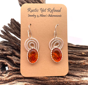 baltic amber earrings on romance card