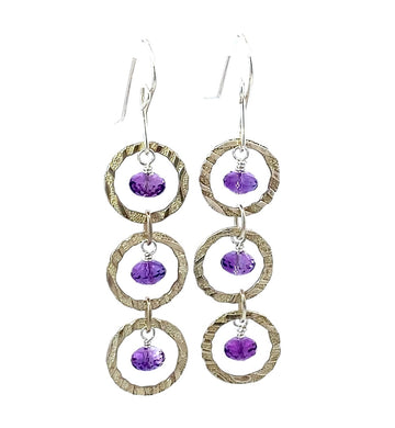 amethyst faceted gemstone earrings