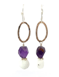 moonstone and amethyst earrings