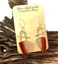 Load image into Gallery viewer, Jewelry card with art deco design and druzy carnelian gem.