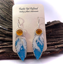 Load image into Gallery viewer, plume agate doublet earrings in natural setting