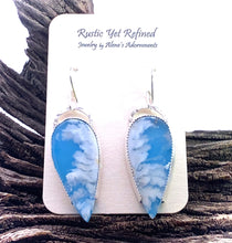 Load image into Gallery viewer, Cloud Dreams Heart Shaped Plume Agate and Moonstone Pendant and Earrings SET