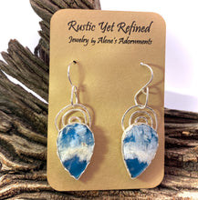 Load image into Gallery viewer, Cloud Dreams. Plume agate doublet gem earrings Sacred Spiral Collection 1 7/8&quot; long