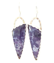 Load image into Gallery viewer, grape agate fine silver earrings
