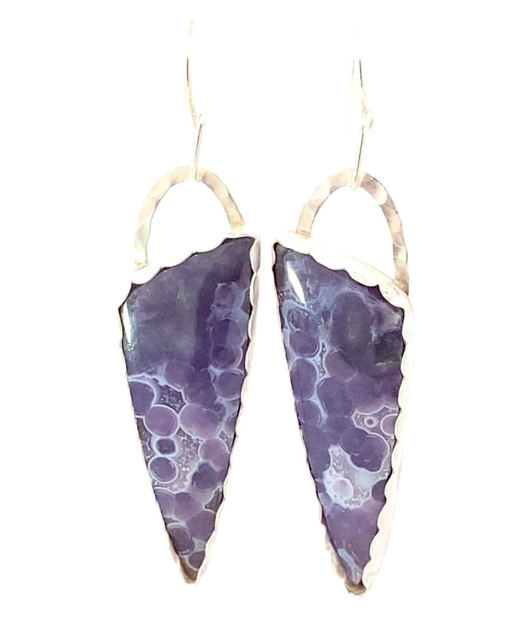 grape agate fine silver earrings
