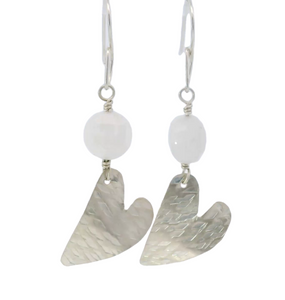 sterling heart and moonstone earrings
