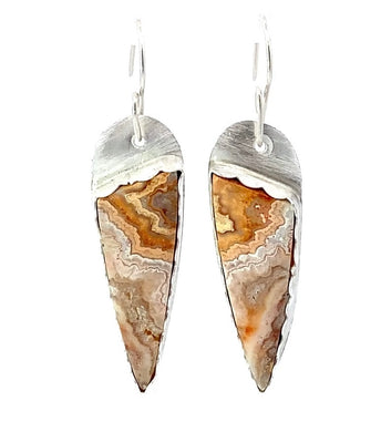 Indonesian lace agate earrings