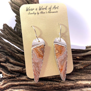lace agate earrings on romance card