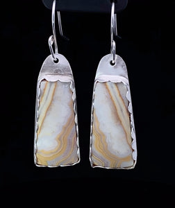 ‘South Seas Treasures’ Indonesian Lace Agate earrings 2" long