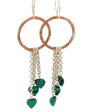 Load image into Gallery viewer, malachite gemstone earrings