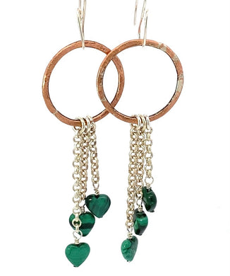 malachite gemstone earrings