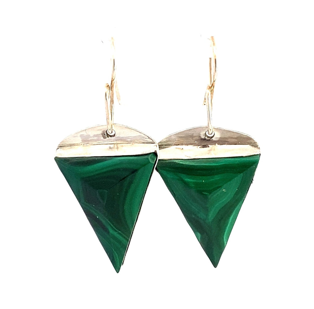faceted malachite earrings