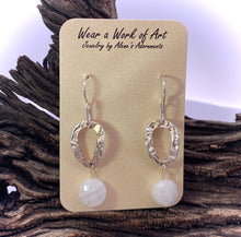 Load image into Gallery viewer, moonstone earrings on romance card