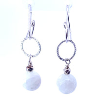 Load image into Gallery viewer, &#39;Slice of Moonlight&#39; Moonstone and Sterling Silver Earrings. 1 1/2&quot; long