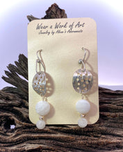 Load image into Gallery viewer, &#39;Slice of Moonlight&#39; Moonstone Earrings. 2 1/8&quot; long