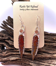Load image into Gallery viewer, moss agate earrings on romance card