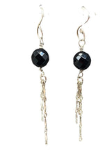 Load image into Gallery viewer, faceted onyx earrings