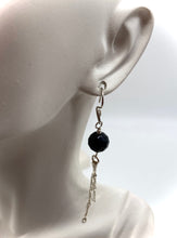 Load image into Gallery viewer, Onyx sterling Silver earrings 3 1/8&quot; long