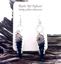 Load image into Gallery viewer, palmwood root gems earrings on romance card