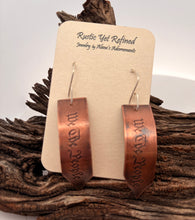 Load image into Gallery viewer, Patriot Collection. Antiqued Copper We The People earrings 2 1/4" long