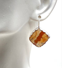 Load image into Gallery viewer, picture jasper earring shown on ear lobe