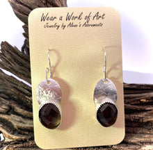 Load image into Gallery viewer, smoky quartz earrings on romance card