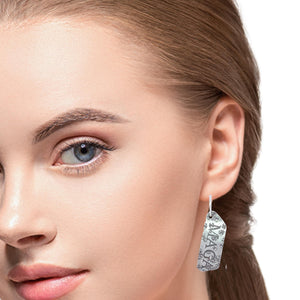 Patriot Collection. Fine Silver MAGA earrings 2" long