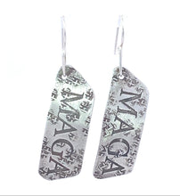 Load image into Gallery viewer, Patriot Collection. Fine Silver MAGA earrings 2&quot; long