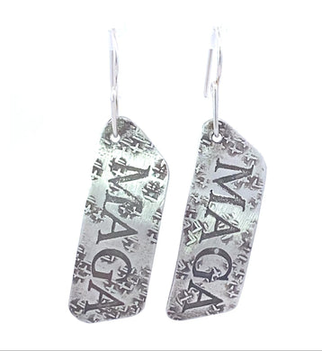 Patriot Collection. Fine Silver MAGA earrings 2