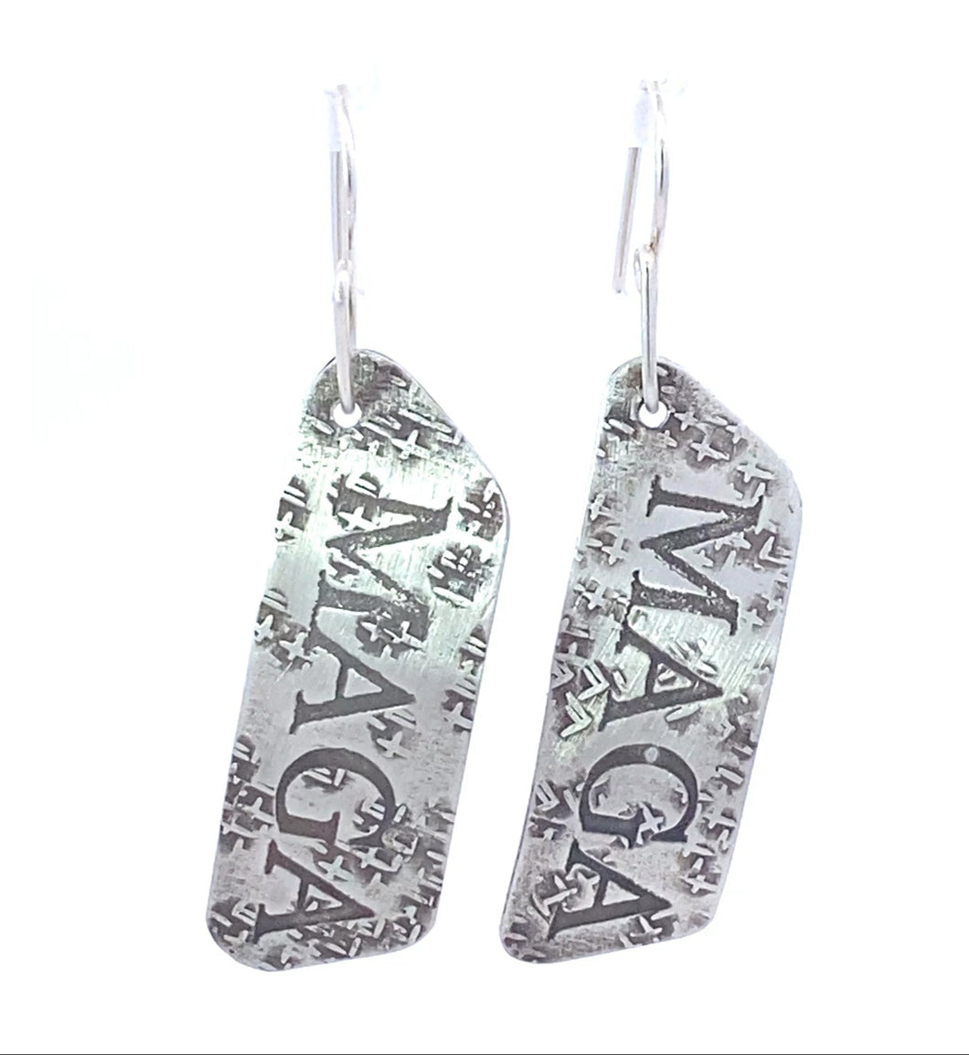 Patriot Collection. Fine Silver MAGA earrings 2
