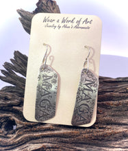 Load image into Gallery viewer, Patriot Collection. Fine Silver MAGA earrings 2&quot; long