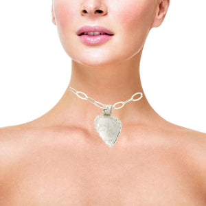 'Slice of Moonlight' Moonstone Sterling Teardrop pendant 1 1/2" tall
