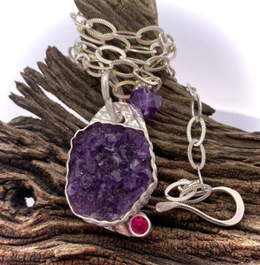 amethyst and ruby pendant
