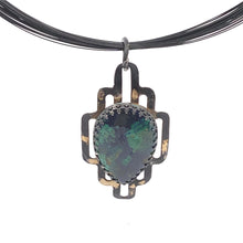 Load image into Gallery viewer, blue/green azurite gemstone pendant