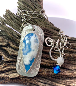 Cloud Dreams Plume Agate Dare to Dream Pendant