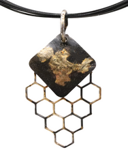 Load image into Gallery viewer, golden honeycomb pendant