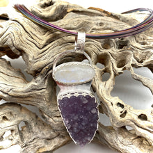 Load image into Gallery viewer, slice of moonlight pendant with grape agate