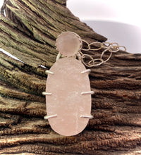 Load image into Gallery viewer, rose quartz gemstone pendant  in natural setting