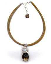 Load image into Gallery viewer, Smoky Quartz and Moonstone Sterling pendant. 2&quot; tall