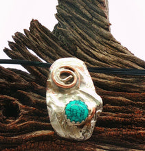Load image into Gallery viewer, Copper and Silver turquoise Sacred Spiral Pendant