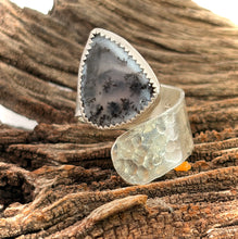 Load image into Gallery viewer, Merlin's Magic Collection Dendritic Opal Sterling SilverRing.  size 6-7