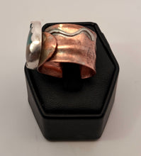 Load image into Gallery viewer, Day at the Beach Peruvian Opal  copper and sterling ring size 7