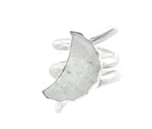 Load image into Gallery viewer, Moonstone and Sterling Silver Sacred Spiral Ring.  size 5