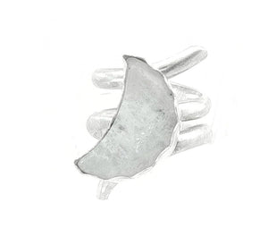 Moonstone and Sterling Silver Sacred Spiral Ring.  size 5