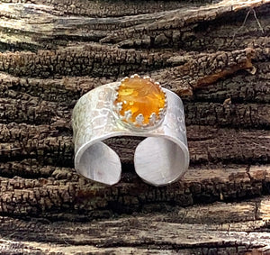 amber ring in natural setting